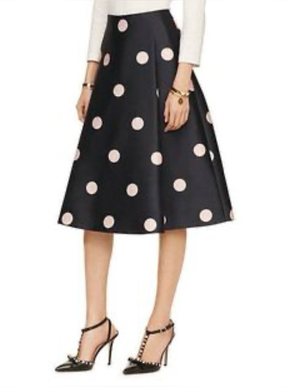 Kate Spade Black Skirt with Pink Polka Dots